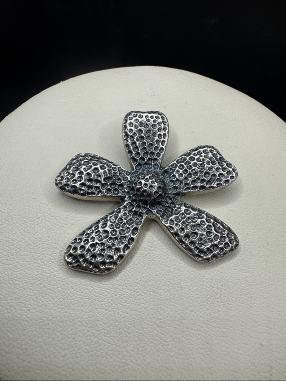 Silpada Sterling-Style Hammered Silver Flower Pendant  - Silver